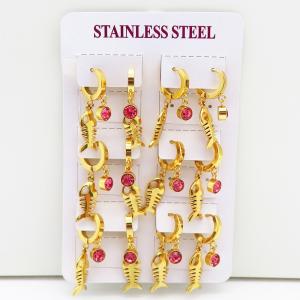 Stainless Steel Stone&Crystal Earring - KE116596-HF