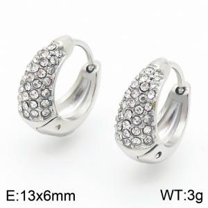 13X6mm Women Stainless Steel Cradle Clip-on Earrings - KE116726-GC