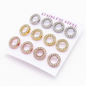 Stainless Steel Stone&Crystal Earring - KE116792-HR