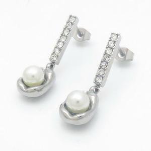 Stainless Steel Stone&Crystal Earring - KE116840-HR