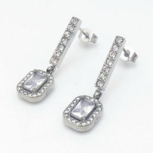 Stainless Steel Stone&Crystal Earring - KE116859-HR