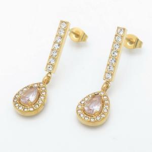 Stainless Steel Stone&Crystal Earring - KE116867-HR