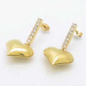 Stainless Steel Stone&Crystal Earring - KE116885-HR