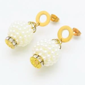 Stainless Steel Stone&Crystal Earring - KE116913-TLA