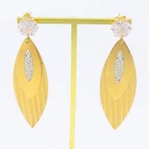 Stainless Steel Stone&Crystal Earring - KE116918-TLA