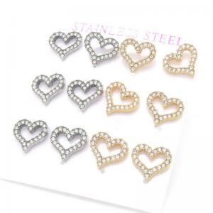 Stainless Steel Stone&Crystal Earring - KE116987-HR