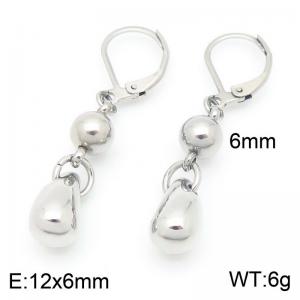 Stainless Steel Round Bead Drop Earrings for Women Simple Trend Jewelry - KE117023-Z