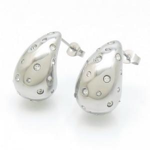 Stainless Steel Stone&Crystal Earring - KE117052-HR