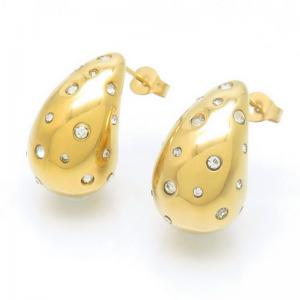 Stainless Steel Stone&Crystal Earring - KE117053-HR