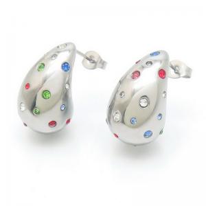 Stainless Steel Stone&Crystal Earring - KE117055-HR