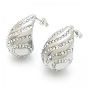 Stainless Steel Stone&Crystal Earring - KE117058-HR