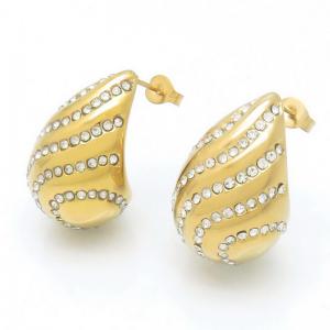 Stainless Steel Stone&Crystal Earring - KE117059-HR