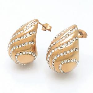 Stainless Steel Stone&Crystal Earring - KE117060-HR