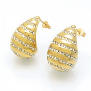 Stainless Steel Stone&Crystal Earring - KE117062-HR