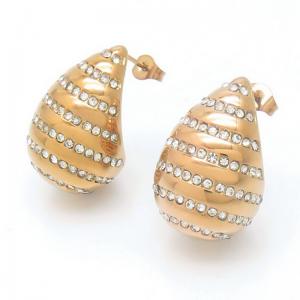 Stainless Steel Stone&Crystal Earring - KE117063-HR