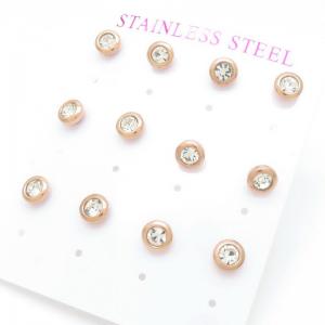 Stainless Steel Stone&Crystal Earring - KE117068-HR