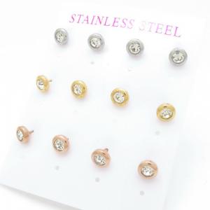 Stainless Steel Stone&Crystal Earring - KE117069-HR