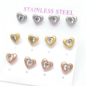 Stainless Steel Stone&Crystal Earring - KE117182-HR