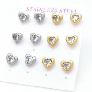 Stainless Steel Stone&Crystal Earring - KE117186-HR