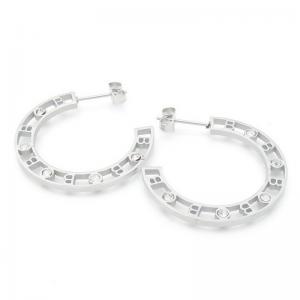 Stainless Steel Stone&Crystal Earring - KE117212-HM