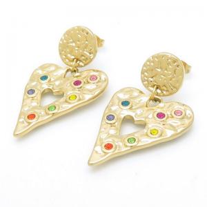 Stainless Steel Stone&Crystal Earring - KE117323-SP