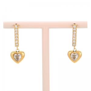 Stainless Steel Stone&Crystal Earring - KE117478-HR