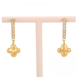 Stainless Steel Stone&Crystal Earring - KE117479-HR