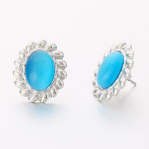 Stainless Steel Stone&Crystal Earring - KE117634-SP