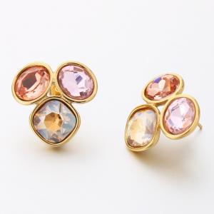 Stainless Steel Stone&Crystal Earring - KE117639-SP