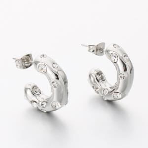 Stainless Steel Stone&Crystal Earring - KE117640-SP