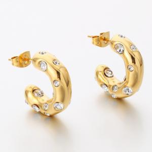 Stainless Steel Stone&Crystal Earring - KE117641-SP