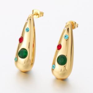 Stainless Steel Stone&Crystal Earring - KE117650-SP