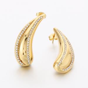 Stainless Steel Stone&Crystal Earring - KE117651-SP