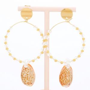 Stainless Steel Stone&Crystal Earring - KE117724-FA