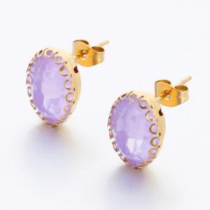 Stainless Steel Stone&Crystal Earring - KE117727-FA