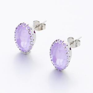 Stainless Steel Stone&Crystal Earring - KE117728-FA