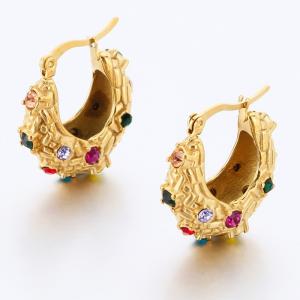 Stainless Steel Stone&Crystal Earring - KE117729-SP