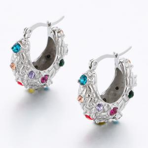 Stainless Steel Stone&Crystal Earring - KE117730-SP