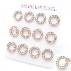 Stainless Steel Stone&Crystal Earring - KE117932-HR