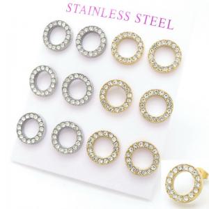 Stainless Steel Stone&Crystal Earring - KE117933-HR