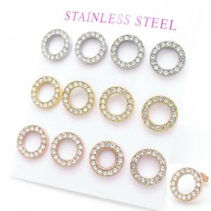 Stainless Steel Stone&Crystal Earring - KE117934-HR