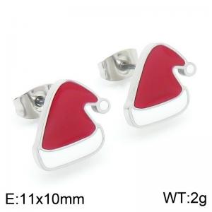 Santa Hat Stainless Steel Earings For Women Girl Trendy Gold Silver Color Jewelry Christmas Gift - KE117955-GC