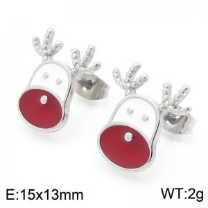 Christmas Moose Shaped Stainless Steel Earings For Women Girl Trendy Gold Silver Color Jewelry Christmas Gift - KE117959-GC