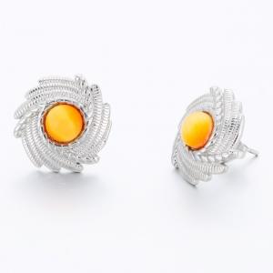 Stainless Steel Stone&Crystal Earring - KE118122-SP