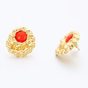 Stainless Steel Stone&Crystal Earring - KE118125-SP