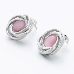 Stainless Steel Stone&Crystal Earring - KE118133-SP