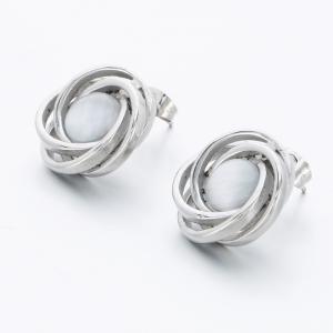 Stainless Steel Stone&Crystal Earring - KE118137-SP