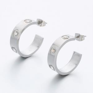 Stainless Steel Stone&Crystal Earring - KE118151-SP