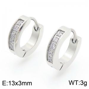 Stainless Steel Stone&Crystal Earring - KE118283-TGD