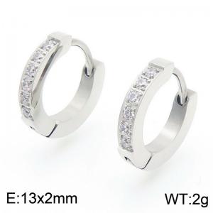 Stainless Steel Stone&Crystal Earring - KE118287-TGD